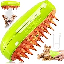 Lot Mixte 2 Pièces Mangue – Brosse Vapeur pour Animaux 3-en-1 (1 à 2 pièces) – Brosse de Massage pour Chiens avec Pulvérisateur – Soin Beauté, Démêlage et Élimination des Poils Morts – Peigne de Toilettage pour Chats et Chiens