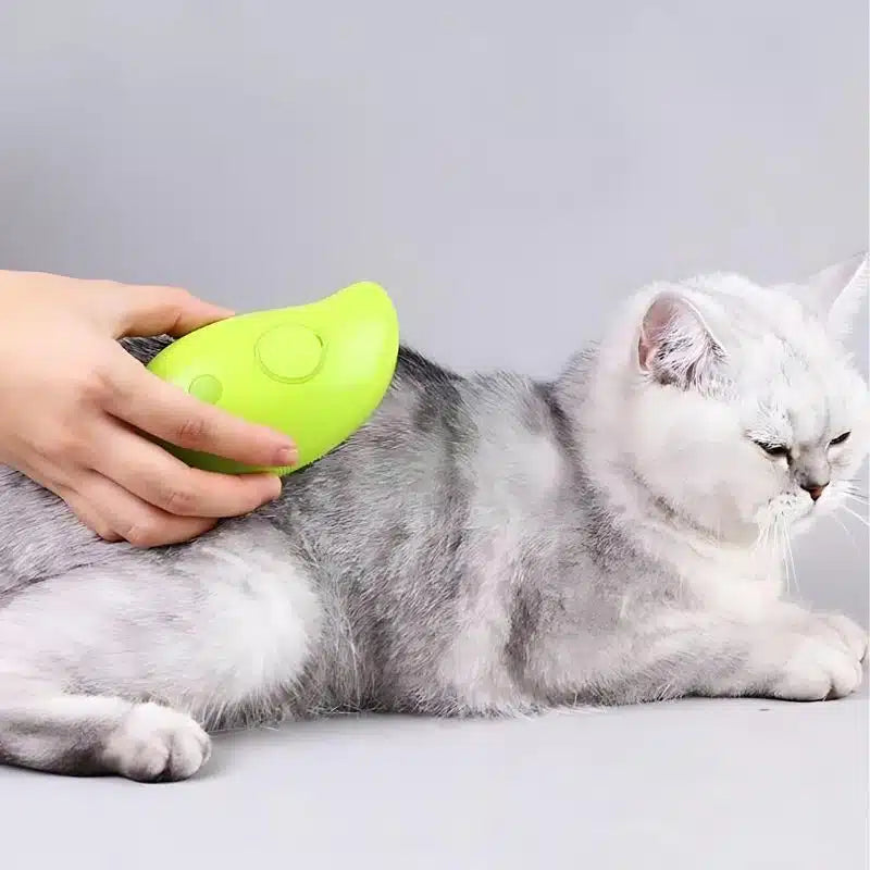 Mangue Verte – Brosse Vapeur pour Animaux 3-en-1 (1 à 2 pièces) – Brosse de Massage pour Chiens avec Pulvérisateur – Soin Beauté, Démêlage et Élimination des Poils Morts – Peigne de Toilettage pour Chats et Chiens