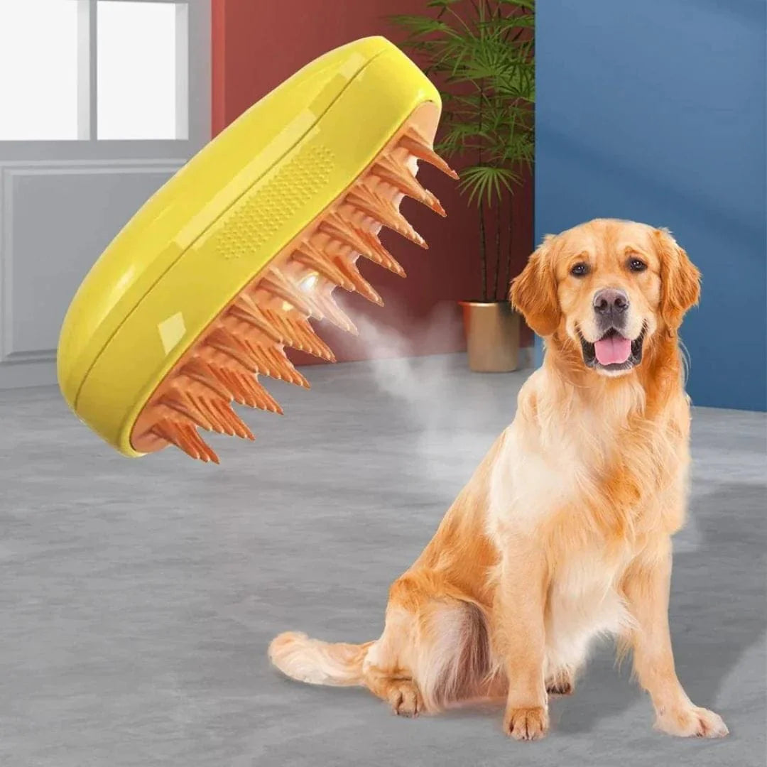 Lot Mixte 2 Pièces Mangue – Brosse Vapeur pour Animaux 3-en-1 (1 à 2 pièces) – Brosse de Massage pour Chiens avec Pulvérisateur – Soin Beauté, Démêlage et Élimination des Poils Morts – Peigne de Toilettage pour Chats et Chiens